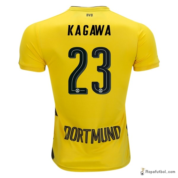 Camiseta Borussia Dortmund Replica Primera Ropa Kagawa 2017/18 Amarillo